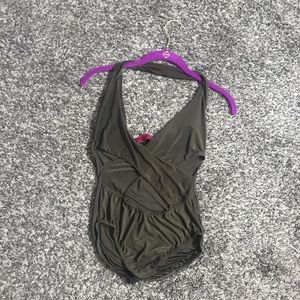 Hollow halter criss cross bodysuit